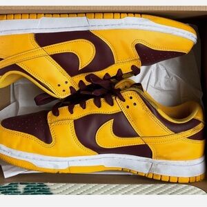 Mens 11.5 - Nike Dunk Low Retro University Gold/Deep Maroon, Arizona State